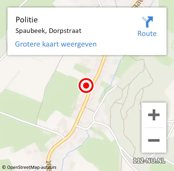 Locatie op kaart van de 112 melding: Politie Spaubeek, Dorpstraat op 15 juni 2021 16:31