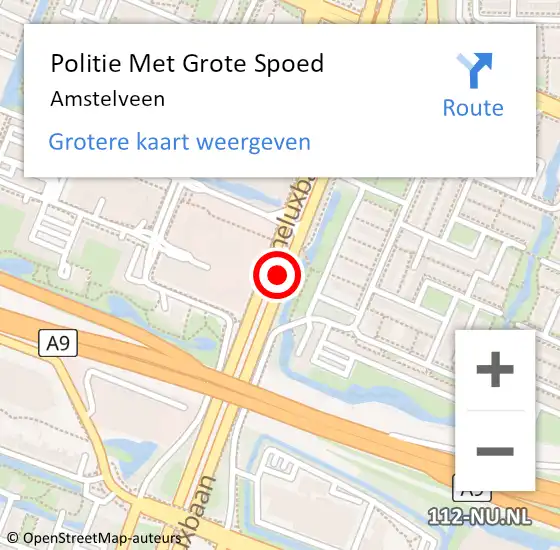 Locatie op kaart van de 112 melding: Politie Met Grote Spoed Naar Amstelveen op 15 juni 2021 16:33