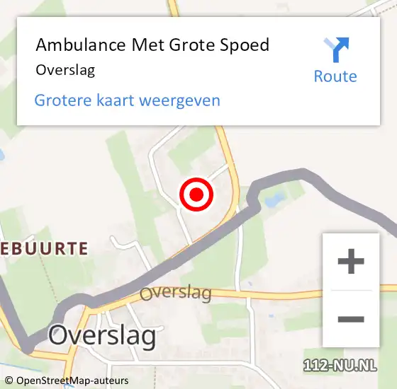 Locatie op kaart van de 112 melding: Ambulance Met Grote Spoed Naar Overslag op 15 juni 2021 17:12