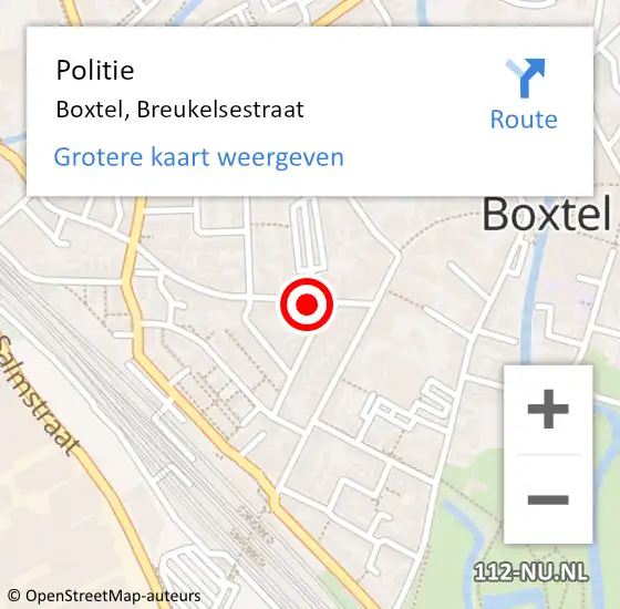 Locatie op kaart van de 112 melding: Politie Boxtel, Breukelsestraat op 15 juni 2021 17:21