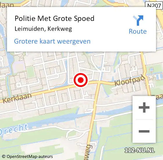 Locatie op kaart van de 112 melding: Politie Met Grote Spoed Naar Leimuiden, Kerkweg op 15 juni 2021 17:26