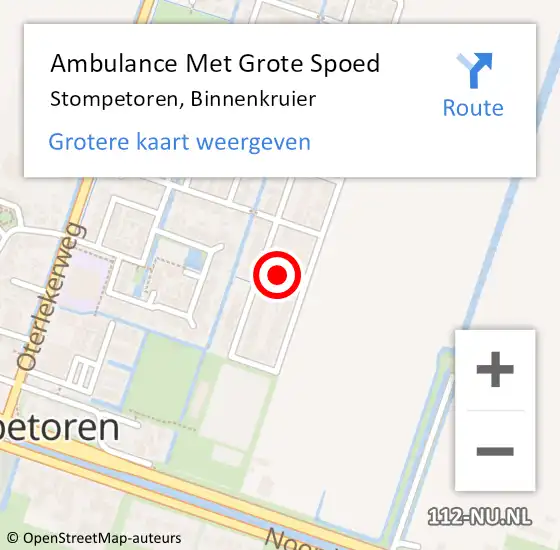 Locatie op kaart van de 112 melding: Ambulance Met Grote Spoed Naar Stompetoren, Binnenkruier op 15 juni 2021 17:27