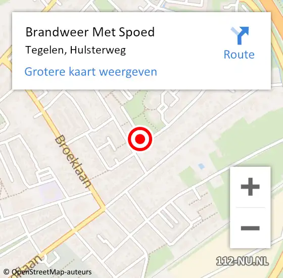 Locatie op kaart van de 112 melding: Brandweer Met Spoed Naar Tegelen, Hulsterweg op 15 juni 2021 17:40