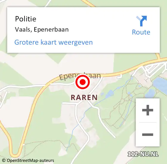 Locatie op kaart van de 112 melding: Politie Vaals, Epenerbaan op 15 juni 2021 18:11