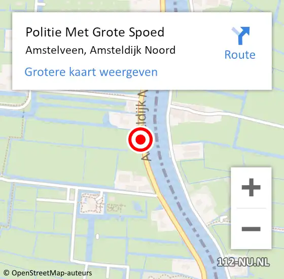 Locatie op kaart van de 112 melding: Politie Met Grote Spoed Naar Amstelveen, Amsteldijk Noord op 15 juni 2021 18:53