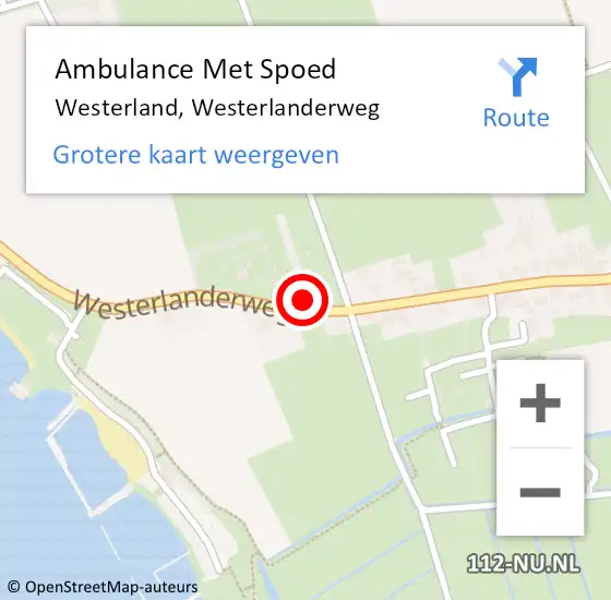 Locatie op kaart van de 112 melding: Ambulance Met Spoed Naar Westerland, Westerlanderweg op 15 juni 2021 19:11