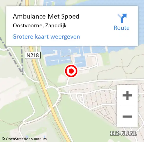 Locatie op kaart van de 112 melding: Ambulance Met Spoed Naar Oostvoorne, Zanddijk op 15 juni 2021 19:37