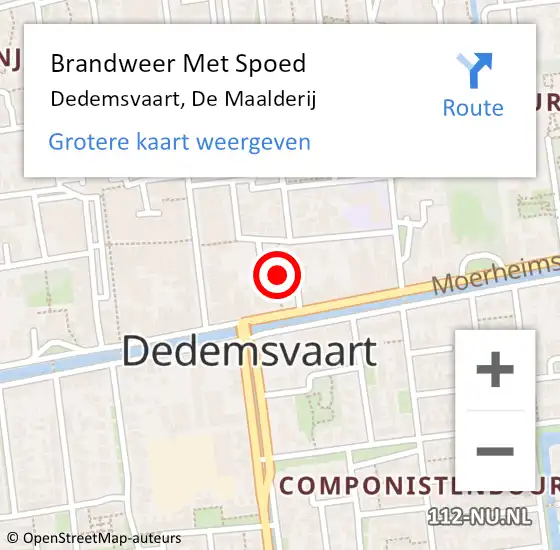 Locatie op kaart van de 112 melding: Brandweer Met Spoed Naar Dedemsvaart, De Maalderij op 15 juni 2021 19:37