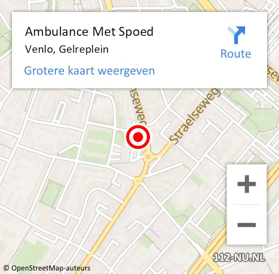 Locatie op kaart van de 112 melding: Ambulance Met Spoed Naar Venlo, Gelreplein op 13 juni 2014 12:23