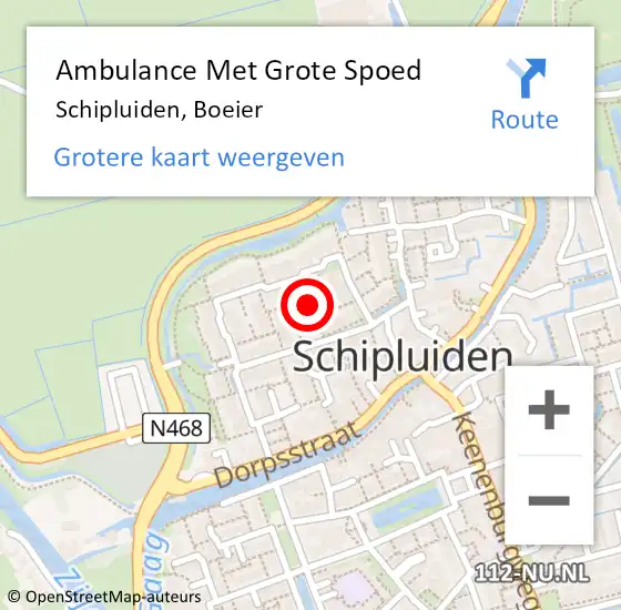 Locatie op kaart van de 112 melding: Ambulance Met Grote Spoed Naar Schipluiden, Boeier op 15 juni 2021 19:53