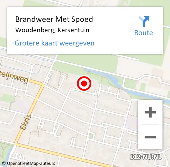 Locatie op kaart van de 112 melding: Brandweer Met Spoed Naar Woudenberg, Kersentuin op 15 juni 2021 19:54