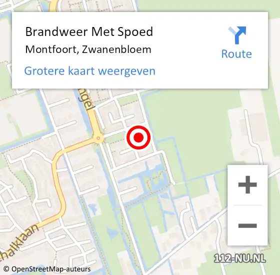 Locatie op kaart van de 112 melding: Brandweer Met Spoed Naar Montfoort, Zwanenbloem op 15 juni 2021 20:09