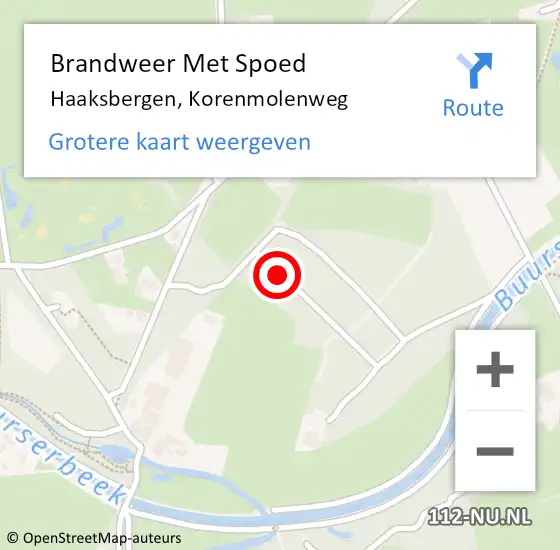 Locatie op kaart van de 112 melding: Brandweer Met Spoed Naar Haaksbergen, Korenmolenweg op 15 juni 2021 21:53