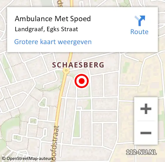 Locatie op kaart van de 112 melding: Ambulance Met Spoed Naar Landgraaf, Egks Straat op 13 juni 2014 12:34