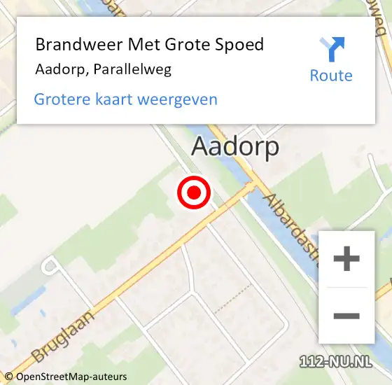 Locatie op kaart van de 112 melding: Brandweer Met Grote Spoed Naar Aadorp, Parallelweg op 15 juni 2021 22:36