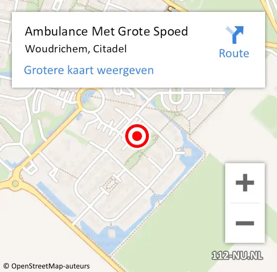 Locatie op kaart van de 112 melding: Ambulance Met Grote Spoed Naar Woudrichem, Citadel op 15 juni 2021 23:44