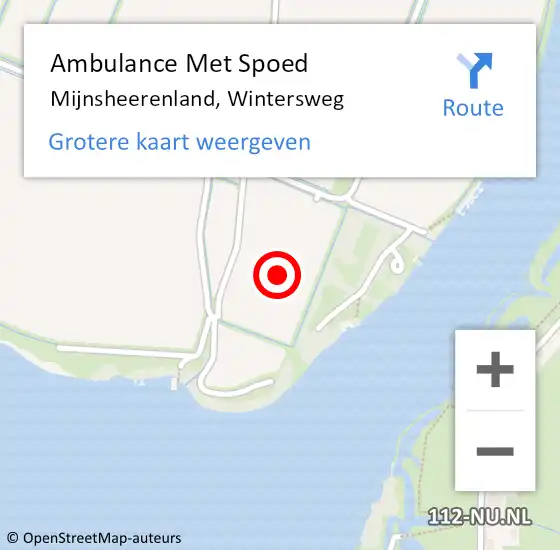 Locatie op kaart van de 112 melding: Ambulance Met Spoed Naar Mijnsheerenland, Wintersweg op 16 juni 2021 00:20