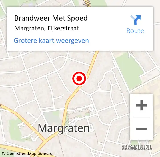 Locatie op kaart van de 112 melding: Brandweer Met Spoed Naar Margraten, Eijkerstraat op 16 juni 2021 01:19