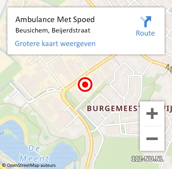 Locatie op kaart van de 112 melding: Ambulance Met Spoed Naar Beusichem, Beijerdstraat op 16 juni 2021 01:57