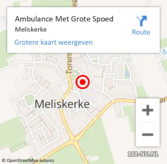 Locatie op kaart van de 112 melding: Ambulance Met Grote Spoed Naar Meliskerke op 16 juni 2021 02:21