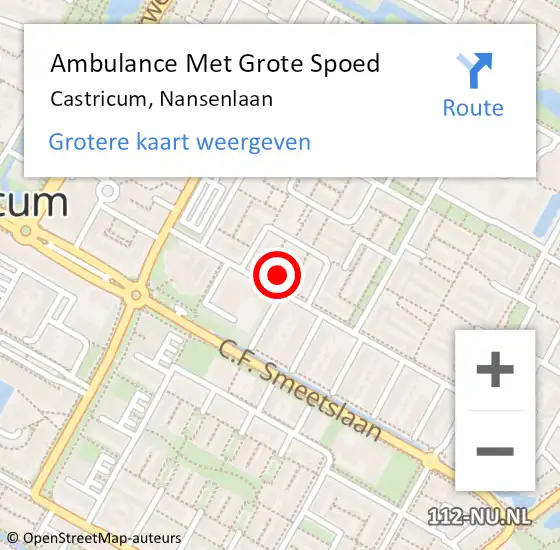 Locatie op kaart van de 112 melding: Ambulance Met Grote Spoed Naar Castricum, Nansenlaan op 16 juni 2021 02:46
