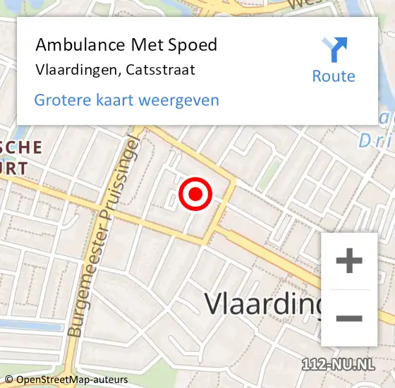 Locatie op kaart van de 112 melding: Ambulance Met Spoed Naar Vlaardingen, Catsstraat op 16 juni 2021 03:31