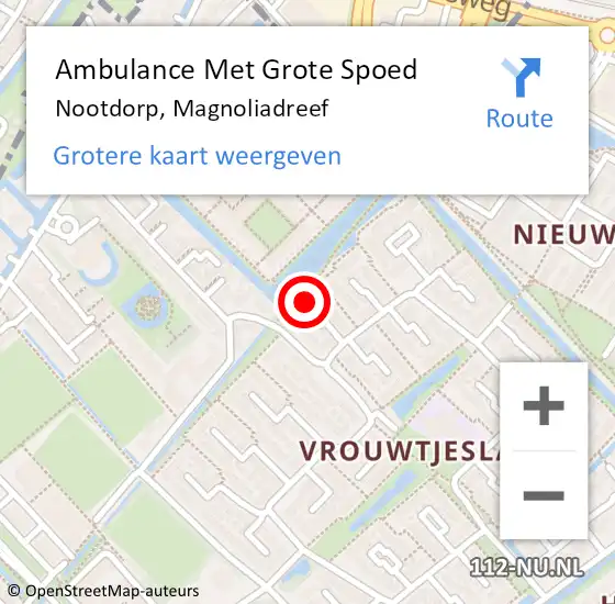 Locatie op kaart van de 112 melding: Ambulance Met Grote Spoed Naar Nootdorp, Magnoliadreef op 16 juni 2021 03:40