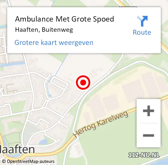 Locatie op kaart van de 112 melding: Ambulance Met Grote Spoed Naar Haaften, Buitenweg op 16 juni 2021 06:30
