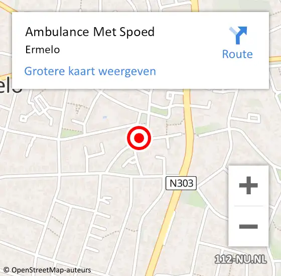 Locatie op kaart van de 112 melding: Ambulance Met Spoed Naar Ermelo op 16 juni 2021 07:05