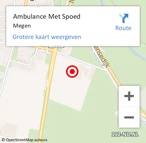 Locatie op kaart van de 112 melding: Ambulance Met Spoed Naar Megen op 16 juni 2021 07:25