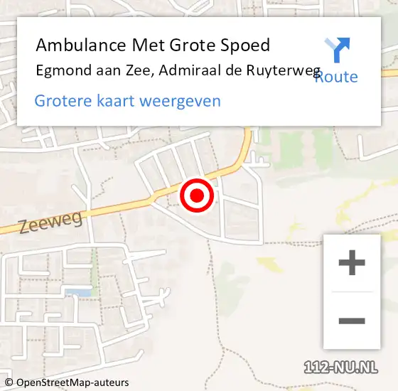 Locatie op kaart van de 112 melding: Ambulance Met Grote Spoed Naar Egmond aan Zee, Admiraal de Ruyterweg op 16 juni 2021 07:36