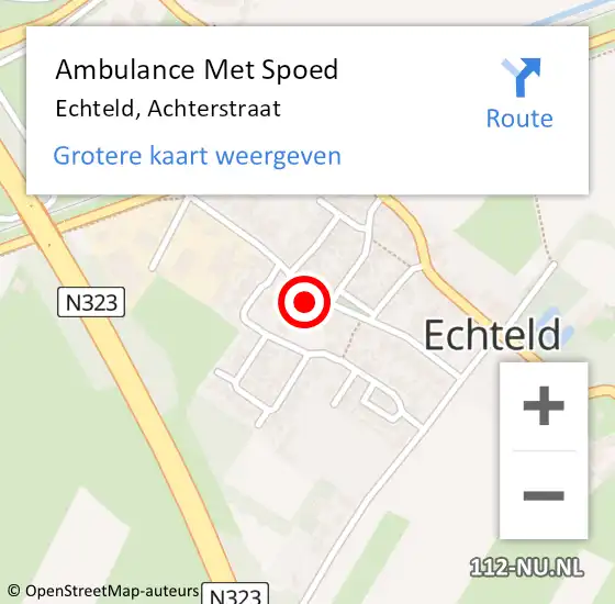 Locatie op kaart van de 112 melding: Ambulance Met Spoed Naar Echteld, Achterstraat op 16 juni 2021 07:50