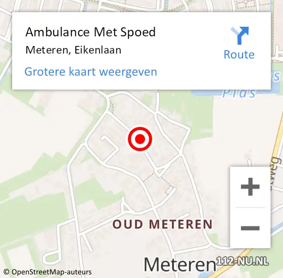 Locatie op kaart van de 112 melding: Ambulance Met Spoed Naar Meteren, Eikenlaan op 16 juni 2021 07:59