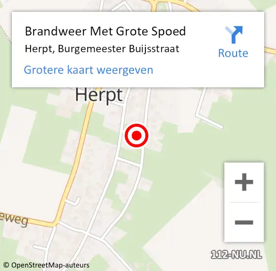 Locatie op kaart van de 112 melding: Brandweer Met Grote Spoed Naar Herpt, Burgemeester Buijsstraat op 16 juni 2021 08:20