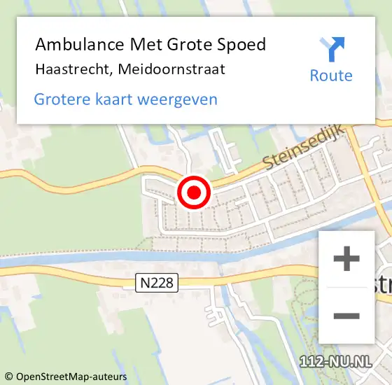 Locatie op kaart van de 112 melding: Ambulance Met Grote Spoed Naar Haastrecht, Meidoornstraat op 16 juni 2021 08:23