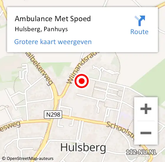 Locatie op kaart van de 112 melding: Ambulance Met Spoed Naar Hulsberg, Panhuys op 13 juni 2014 12:53