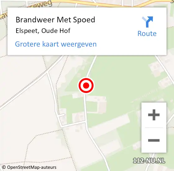 Locatie op kaart van de 112 melding: Brandweer Met Spoed Naar Elspeet, Oude Hof op 16 juni 2021 08:48