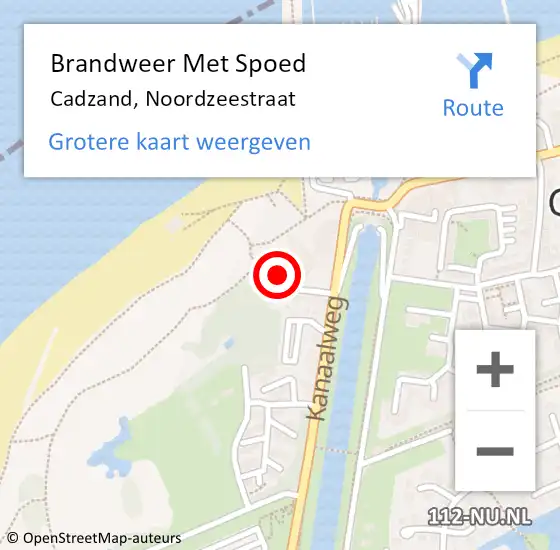 Locatie op kaart van de 112 melding: Brandweer Met Spoed Naar Cadzand, Noordzeestraat op 16 juni 2021 08:50