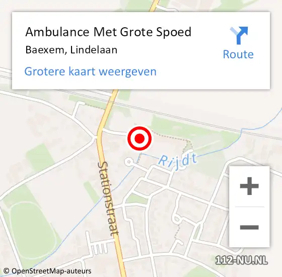 Locatie op kaart van de 112 melding: Ambulance Met Grote Spoed Naar Baexem, Lindelaan op 16 juni 2021 08:51