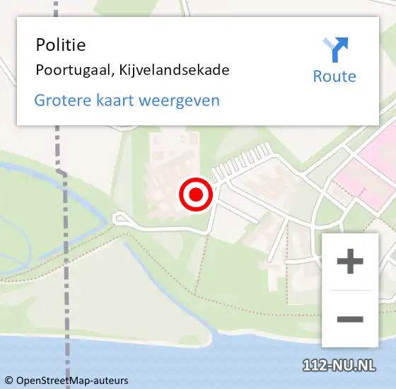 Locatie op kaart van de 112 melding: Politie Poortugaal, Kijvelandsekade op 16 juni 2021 08:52