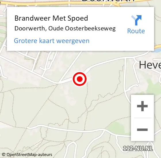 Locatie op kaart van de 112 melding: Brandweer Met Spoed Naar Doorwerth, Oude Oosterbeekseweg op 16 juni 2021 09:17