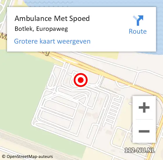 Locatie op kaart van de 112 melding: Ambulance Met Spoed Naar Botlek, Europaweg op 16 juni 2021 09:20