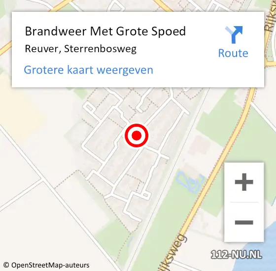 Locatie op kaart van de 112 melding: Brandweer Met Grote Spoed Naar Reuver, Sterrenbosweg op 16 juni 2021 09:21