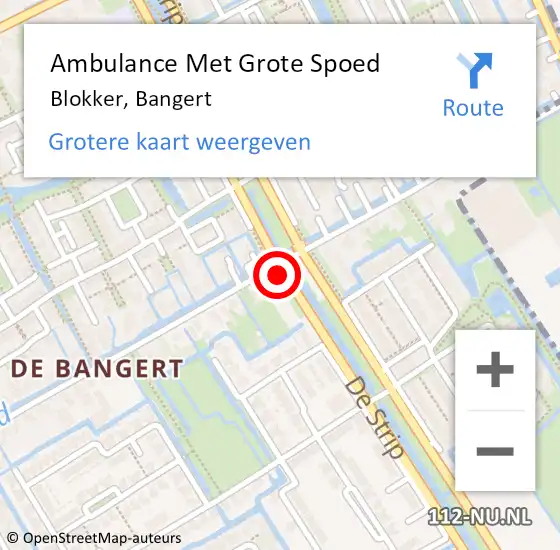 Locatie op kaart van de 112 melding: Ambulance Met Grote Spoed Naar Blokker, Bangert op 16 juni 2021 09:42