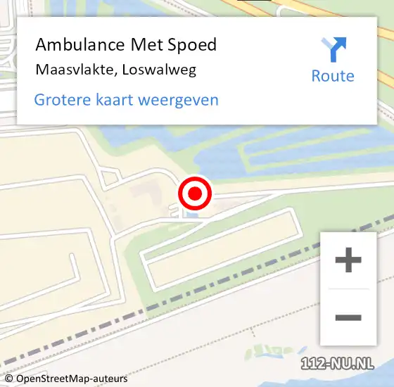 Locatie op kaart van de 112 melding: Ambulance Met Spoed Naar Maasvlakte, Loswalweg op 16 juni 2021 09:45