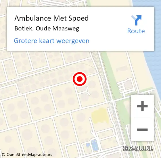 Locatie op kaart van de 112 melding: Ambulance Met Spoed Naar Botlek, Oude Maasweg op 16 juni 2021 09:46