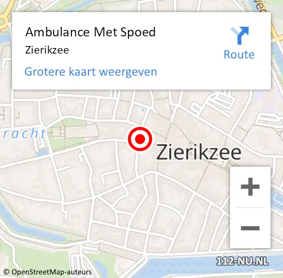 Locatie op kaart van de 112 melding: Ambulance Met Spoed Naar Zierikzee op 16 juni 2021 10:02