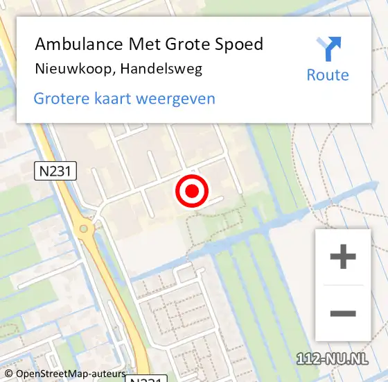 Locatie op kaart van de 112 melding: Ambulance Met Grote Spoed Naar Nieuwkoop, Handelsweg op 16 juni 2021 10:04