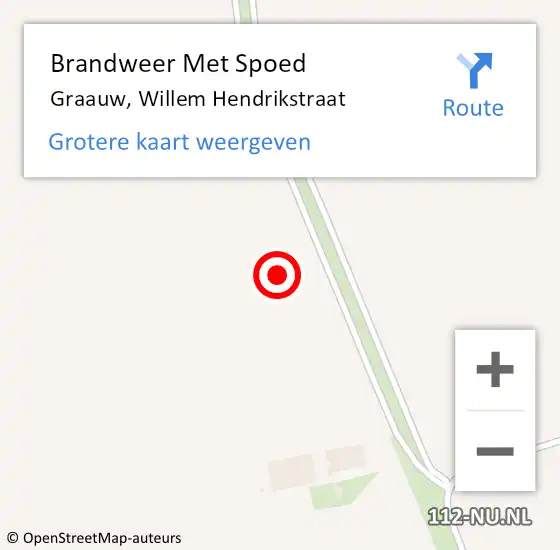Locatie op kaart van de 112 melding: Brandweer Met Spoed Naar Graauw, Willem Hendrikstraat op 16 juni 2021 10:32