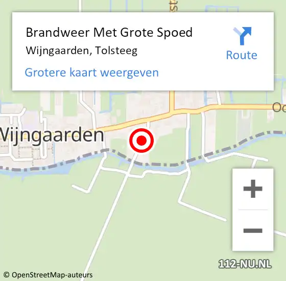 Locatie op kaart van de 112 melding: Brandweer Met Grote Spoed Naar Wijngaarden, Tolsteeg op 16 juni 2021 10:57